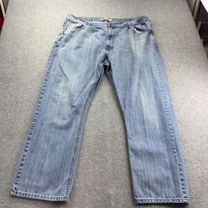 Wrangler Jeans Men's Relaxed Fit Jeans 42x29 Light Wash Straight Leg Denim Pants